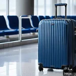 델시 패션 캐리어와 가성비 라인 - A sleek, modern lightweight polycarbonate suitcase designed for travel, showcasing a smooth matte fi...